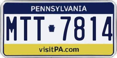 PA license plate MTT7814