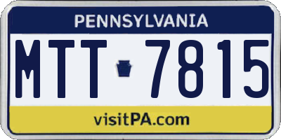 PA license plate MTT7815