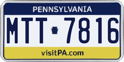 PA license plate MTT7816