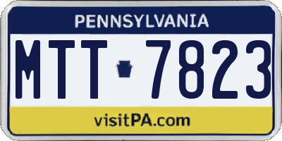 PA license plate MTT7823