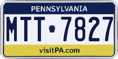 PA license plate MTT7827
