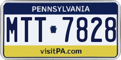 PA license plate MTT7828