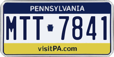 PA license plate MTT7841