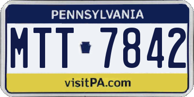 PA license plate MTT7842