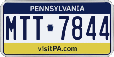 PA license plate MTT7844
