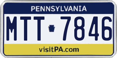 PA license plate MTT7846