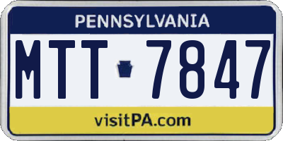 PA license plate MTT7847