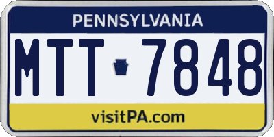 PA license plate MTT7848