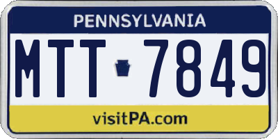 PA license plate MTT7849