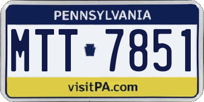 PA license plate MTT7851