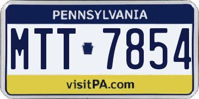 PA license plate MTT7854