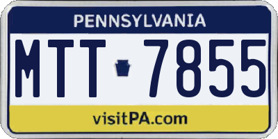 PA license plate MTT7855