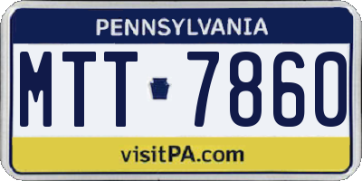 PA license plate MTT7860