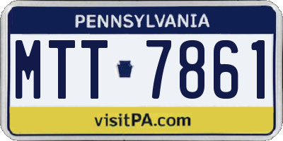 PA license plate MTT7861