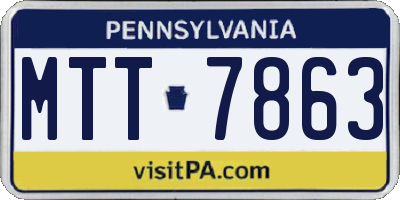 PA license plate MTT7863