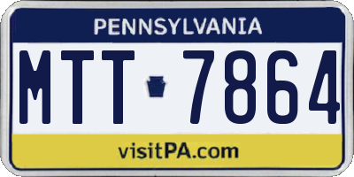 PA license plate MTT7864