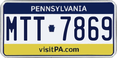 PA license plate MTT7869
