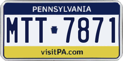 PA license plate MTT7871