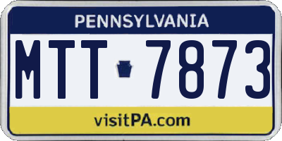 PA license plate MTT7873