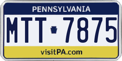 PA license plate MTT7875