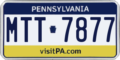 PA license plate MTT7877