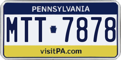 PA license plate MTT7878