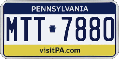 PA license plate MTT7880
