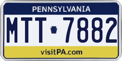 PA license plate MTT7882
