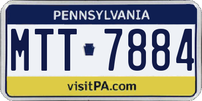 PA license plate MTT7884