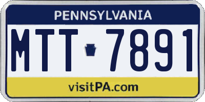PA license plate MTT7891