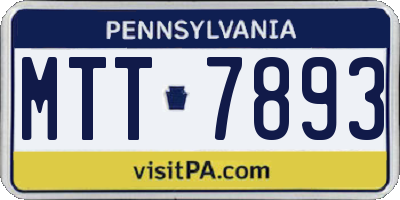PA license plate MTT7893