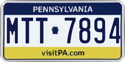 PA license plate MTT7894