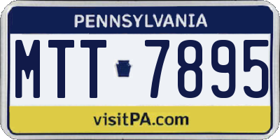 PA license plate MTT7895