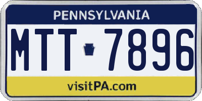 PA license plate MTT7896