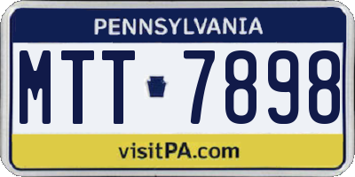PA license plate MTT7898