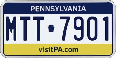 PA license plate MTT7901
