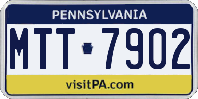 PA license plate MTT7902