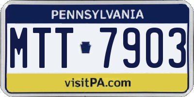 PA license plate MTT7903