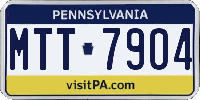 PA license plate MTT7904