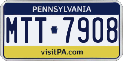 PA license plate MTT7908