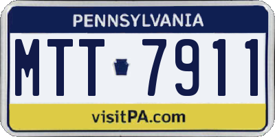 PA license plate MTT7911