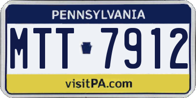 PA license plate MTT7912