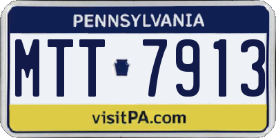 PA license plate MTT7913