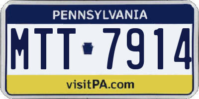 PA license plate MTT7914