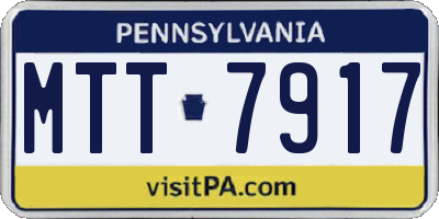 PA license plate MTT7917