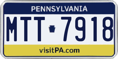 PA license plate MTT7918