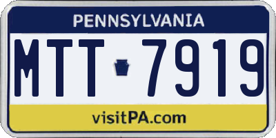 PA license plate MTT7919