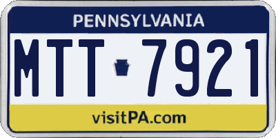 PA license plate MTT7921