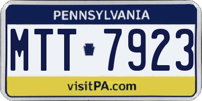 PA license plate MTT7923