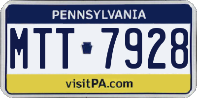 PA license plate MTT7928